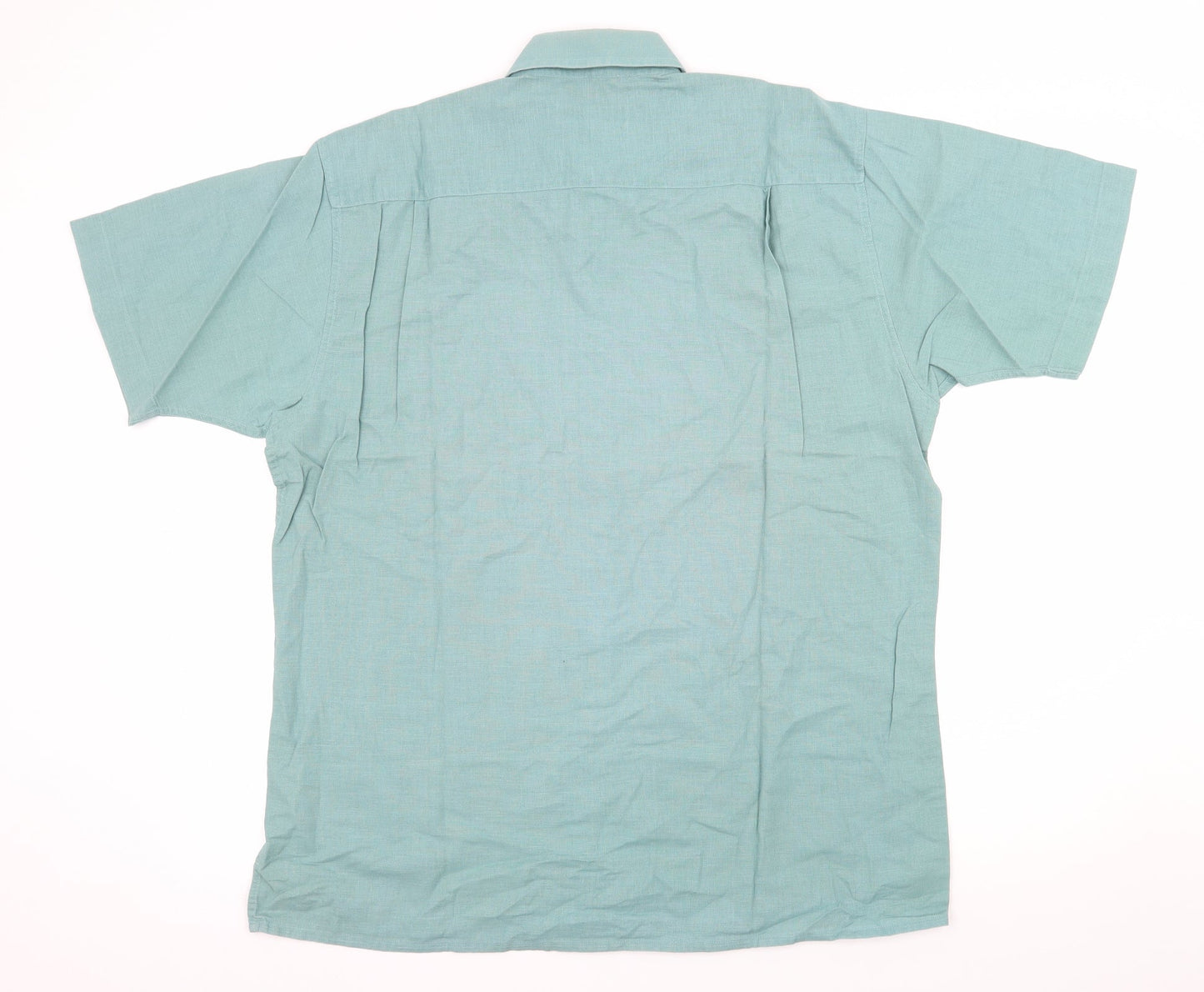 Mens UK Size M Classic Casuals Green  Button-Up Short Sleeve Casual Shirt