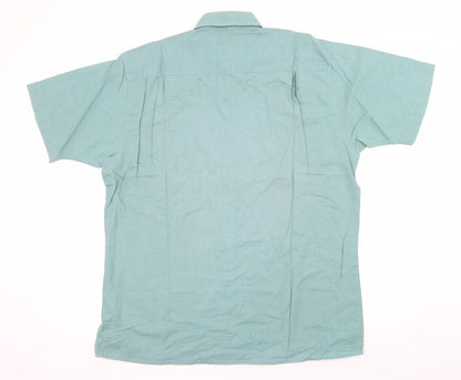 Mens UK Size M Classic Casuals Green  Button-Up Short Sleeve Casual Shirt