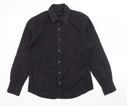 Mens UK Size L NEXT Black  Button-Up Long Sleeve Casual Shirt
