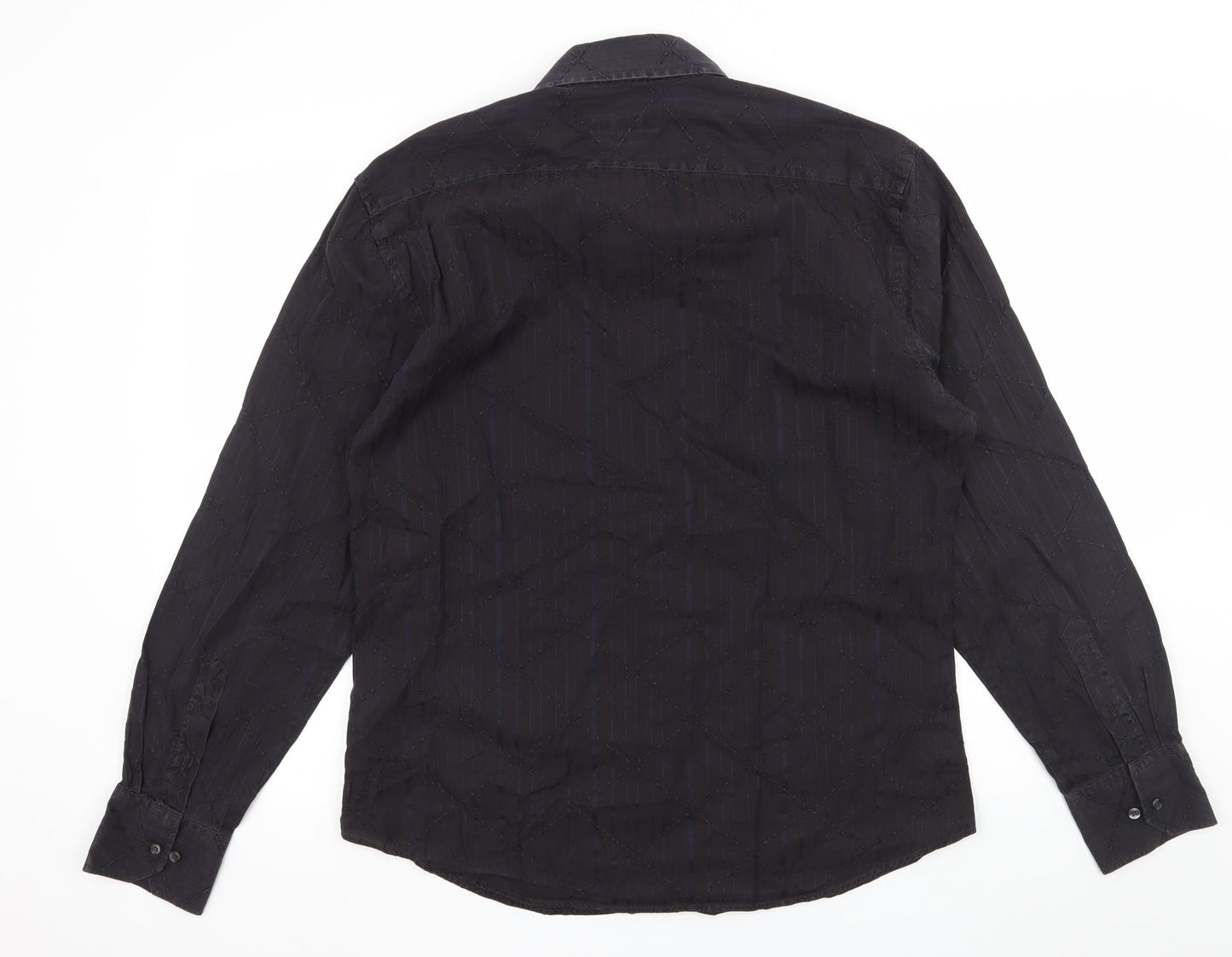 Mens UK Size L NEXT Black  Button-Up Long Sleeve Casual Shirt