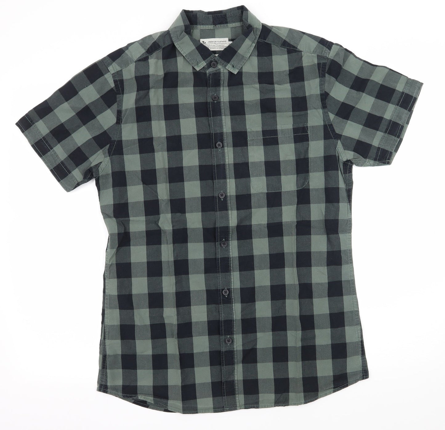TU Mens Clear    Button-Up Size M