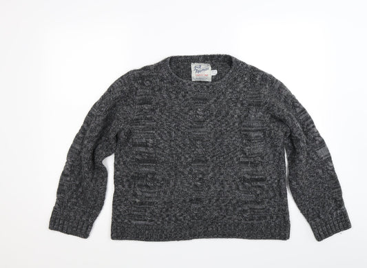 Topman Mens Grey  Knit Pullover Jumper Size M