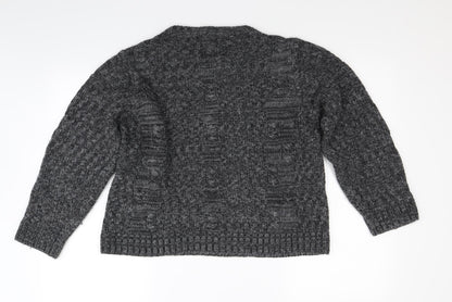 Topman Mens Grey  Knit Pullover Jumper Size M