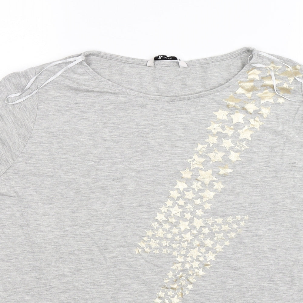 TU Womens Grey  Jersey Basic T-Shirt Size 10  - Stars