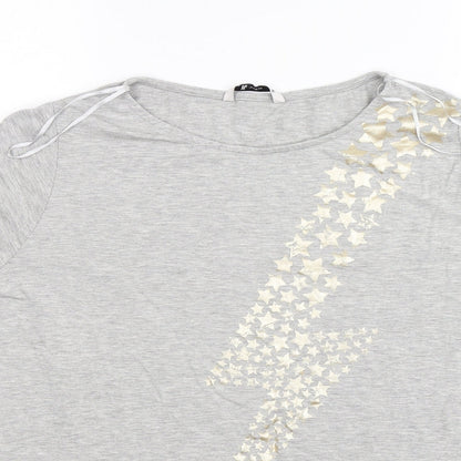TU Womens Grey  Jersey Basic T-Shirt Size 10  - Stars
