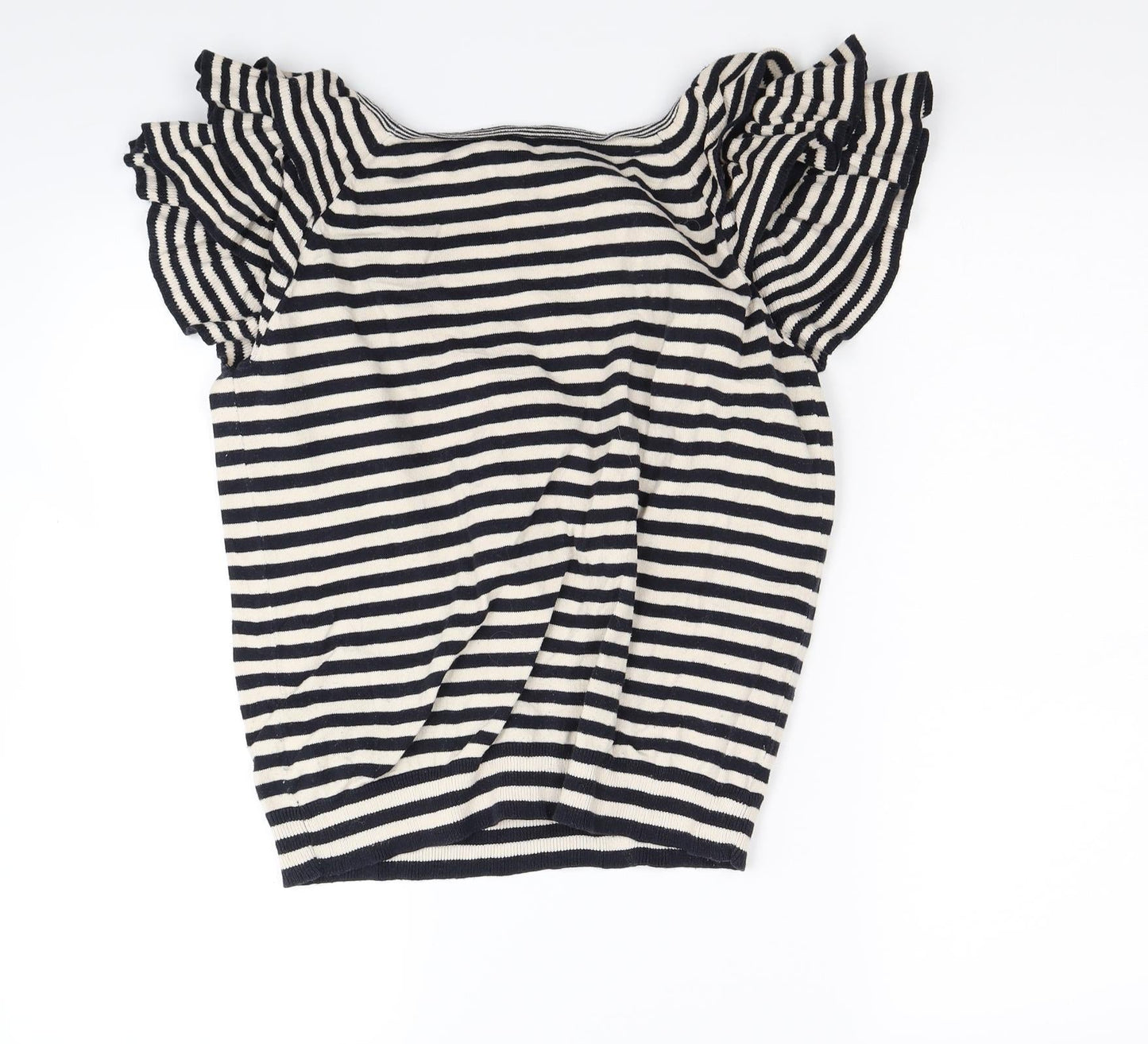 Fashion Union Womens Beige Striped Knit Pullover Jumper Size 14