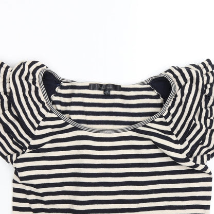 Fashion Union Womens Beige Striped Knit Pullover Jumper Size 14