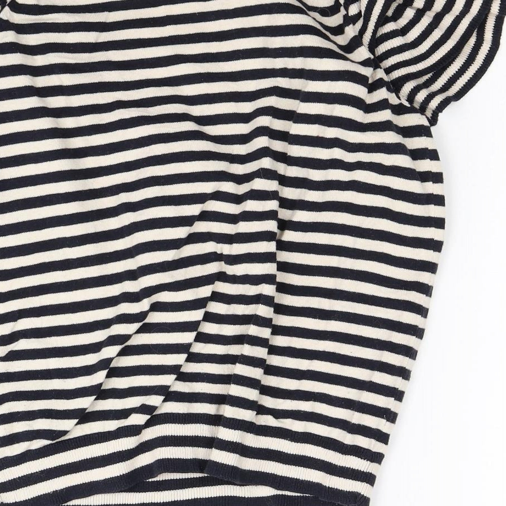 Fashion Union Womens Beige Striped Knit Pullover Jumper Size 14