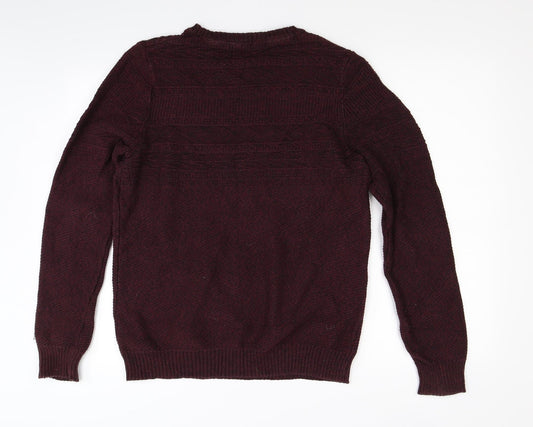 Preworn Mens Red  Knit Pullover Jumper Size S