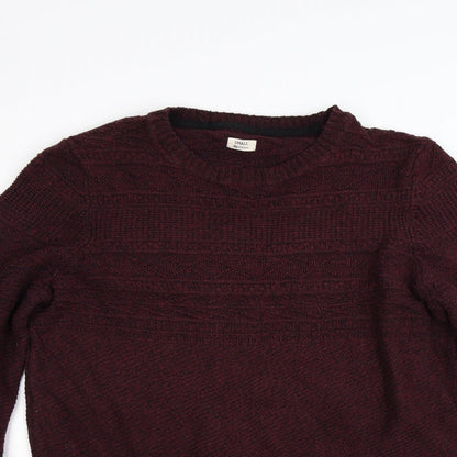 Preworn Mens Red  Knit Pullover Jumper Size S