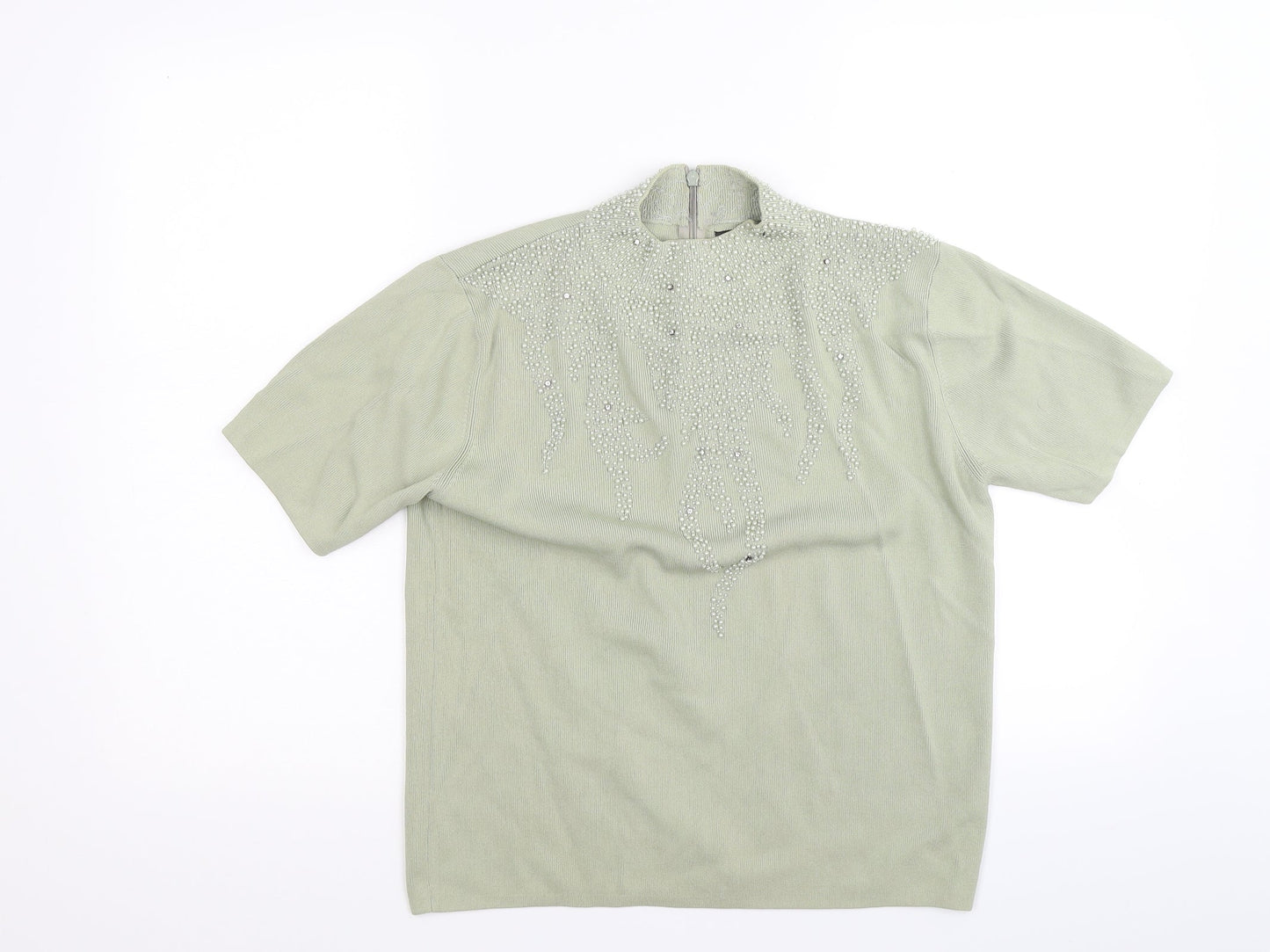 Womens UK Size L Talisa Green Basic Blouse
