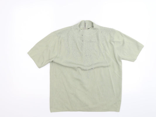 Womens UK Size L Talisa Green Basic Blouse