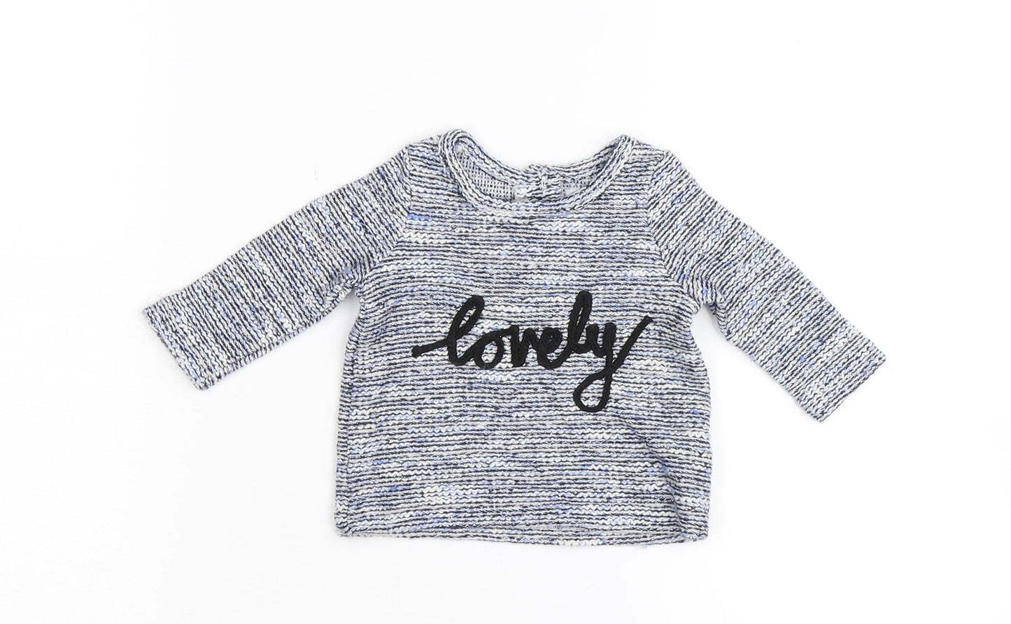 Primark Baby Blue  Knit Pullover Jumper Size 0-3 Months  - Loverly