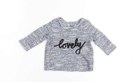 Primark Baby Blue  Knit Pullover Jumper Size 0-3 Months  - Loverly