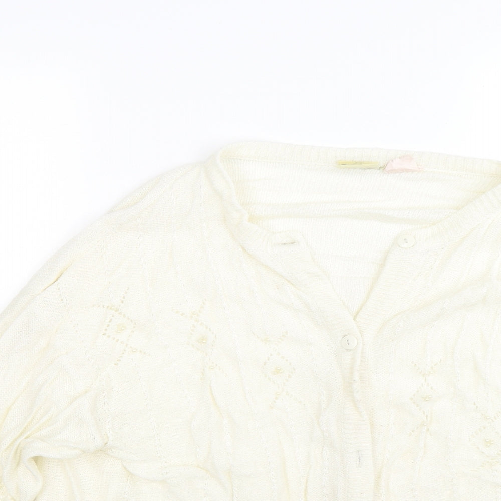 Jean lauren Womens White   Cardigan Jumper Size 16