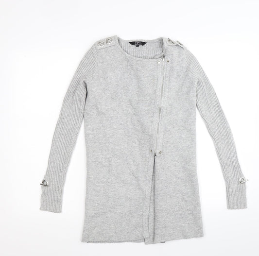 Star Womens Grey   Full Zip Jumper Size 8