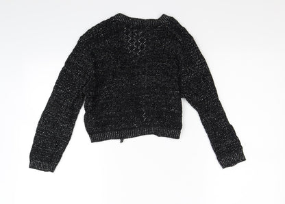 Papaya Womens Black  Knit Wrap Jumper Size M
