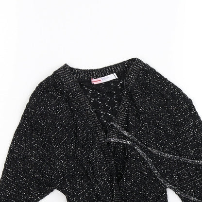 Papaya Womens Black  Knit Wrap Jumper Size M
