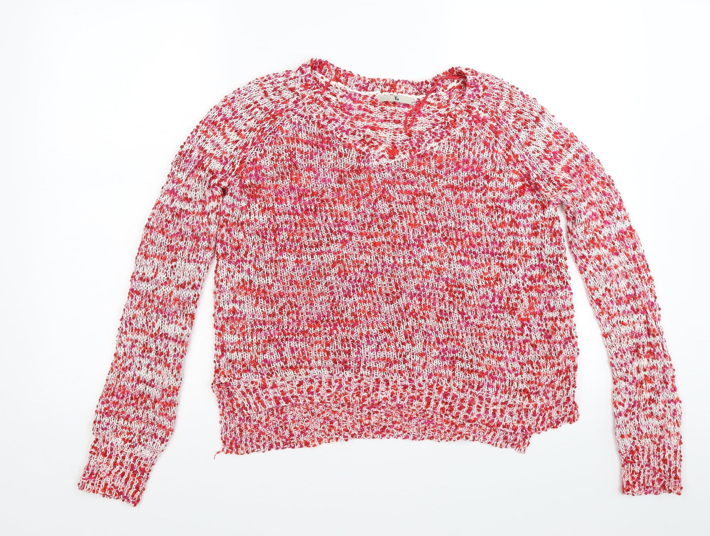 TU Womens Red  Knit Pullover Jumper Size 8
