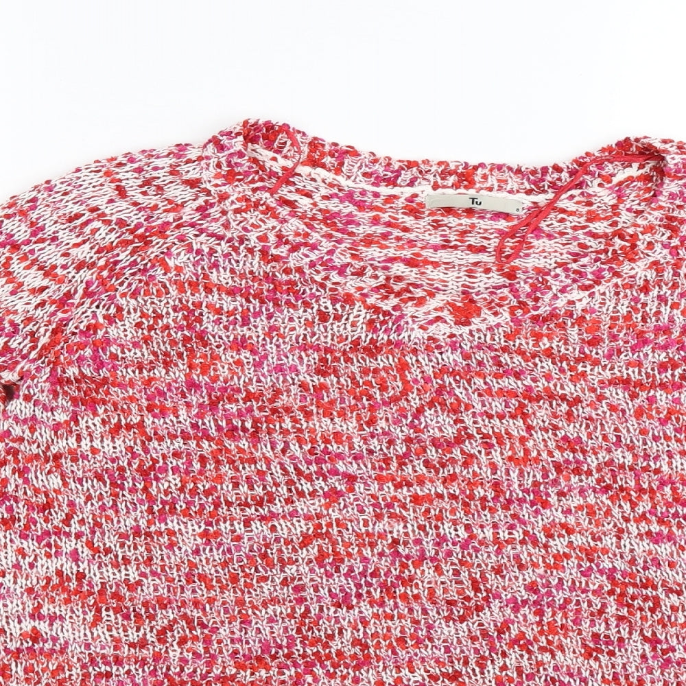 TU Womens Red  Knit Pullover Jumper Size 8