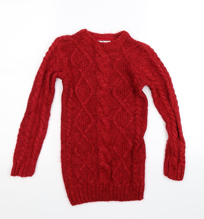 Marks and Spencer Girls Red   Jumper Dress