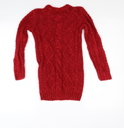 Marks and Spencer Girls Red   Jumper Dress