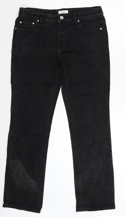 C&A Womens Black  Denim Straight Jeans Size 30 in L29 in