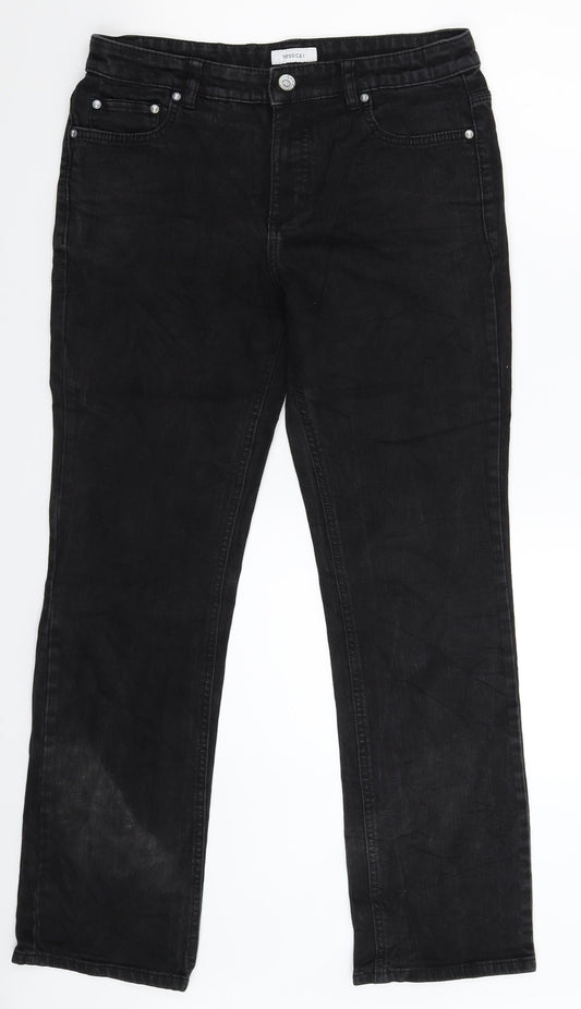 C&A Womens Black  Denim Straight Jeans Size 30 in L29 in