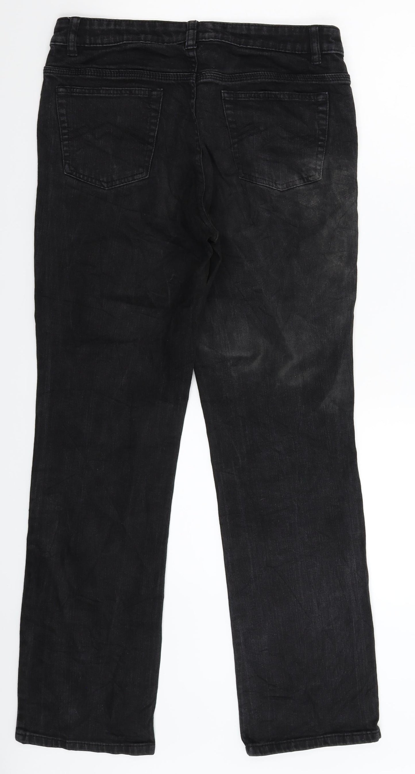 C&A Womens Black  Denim Straight Jeans Size 30 in L29 in