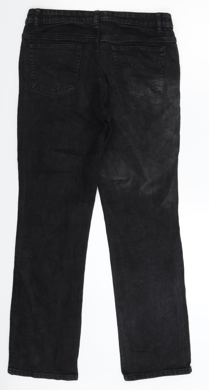 C&A Womens Black  Denim Straight Jeans Size 30 in L29 in