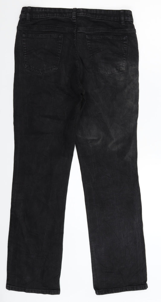 C&A Womens Black  Denim Straight Jeans Size 30 in L29 in