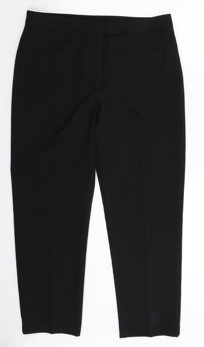 Womens UK Size 12 Papaya Regular Fit Dress Pants Black Trousers
