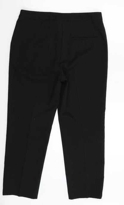 Womens UK Size 12 Papaya Regular Fit Dress Pants Black Trousers