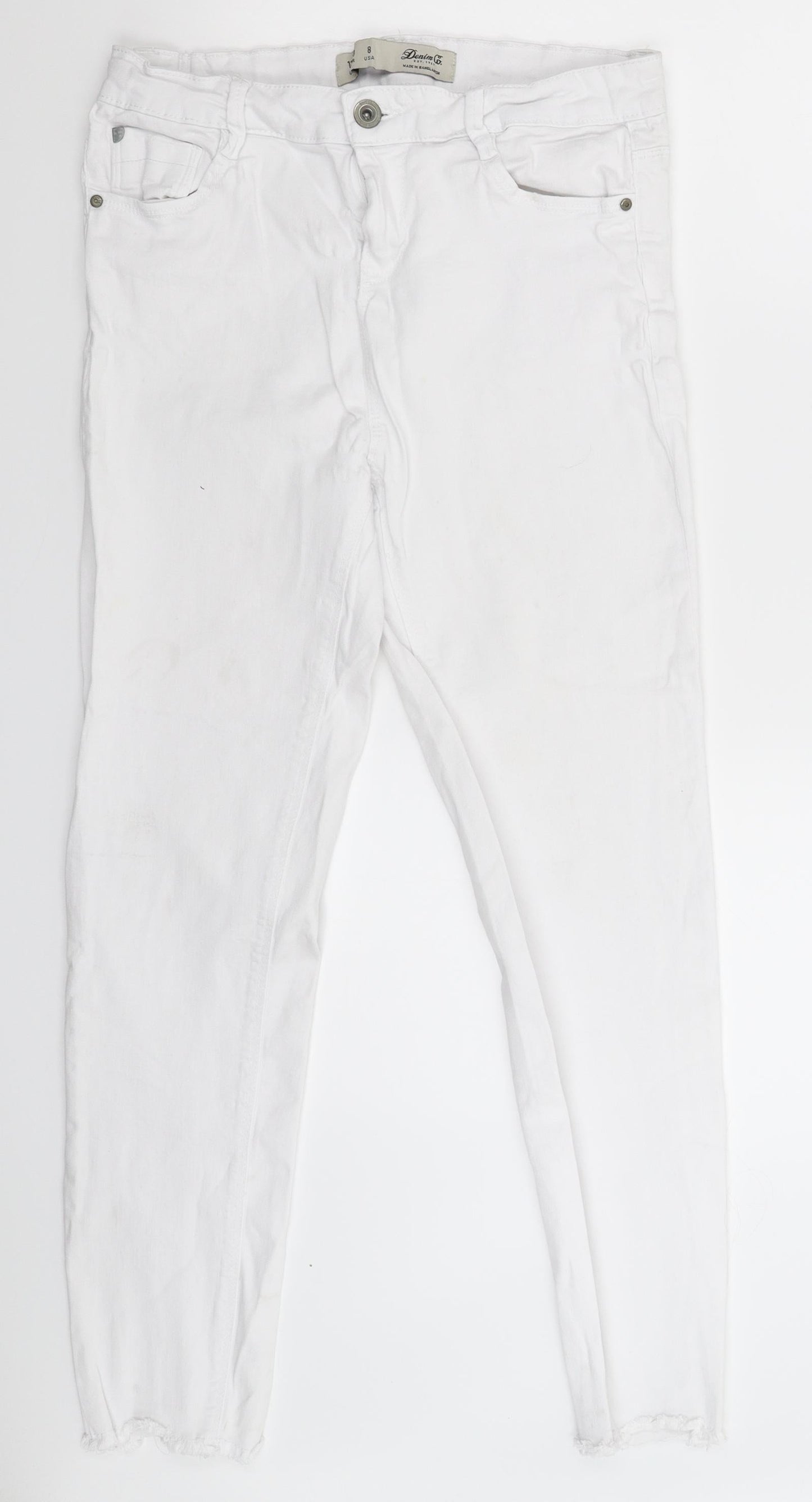 Denim & Co. Womens White  Denim Skinny Jeans Size 12 L27 in