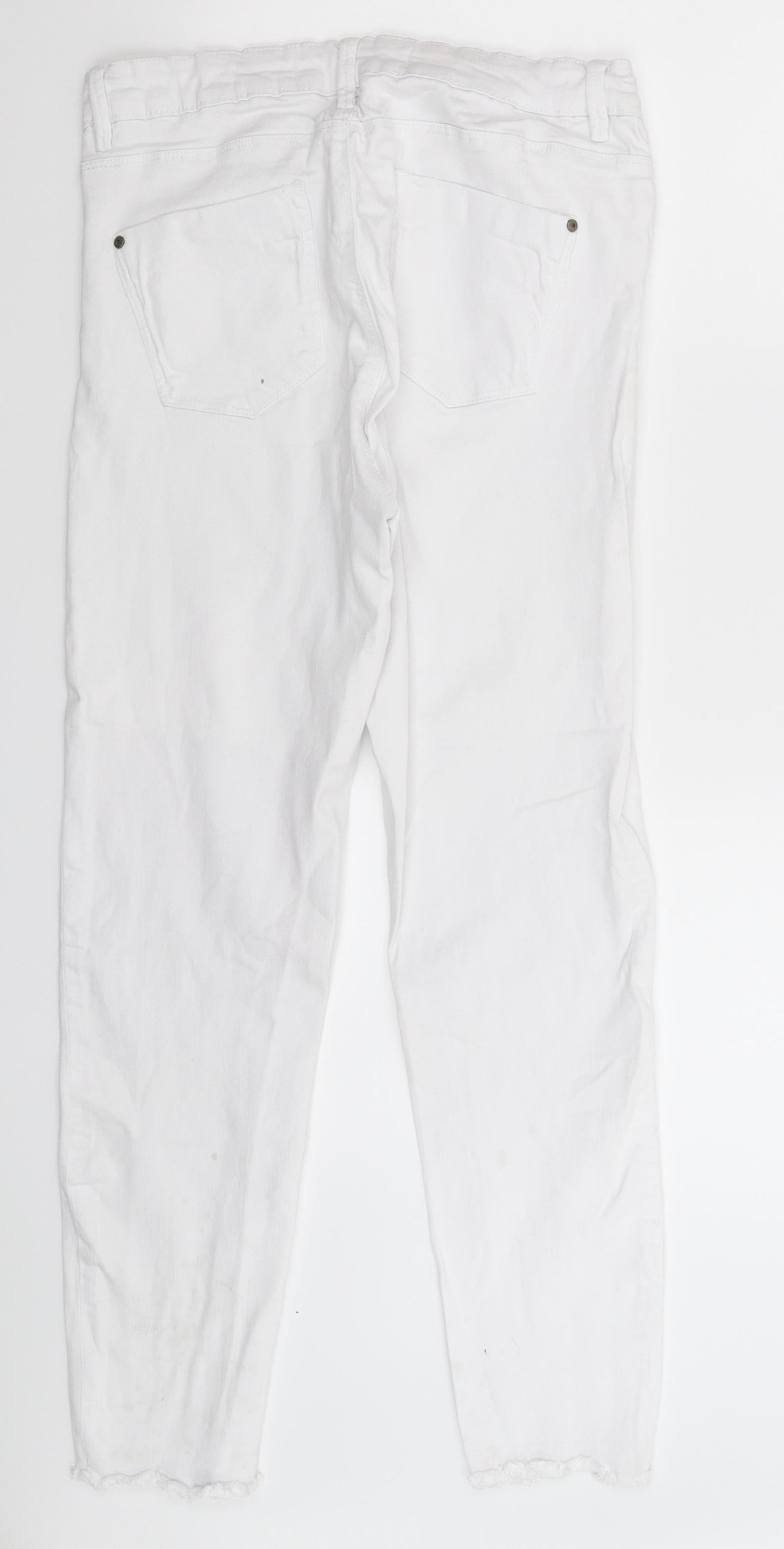 Denim & Co. Womens White  Denim Skinny Jeans Size 12 L27 in