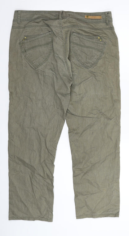 Womens UK Size 33 in Soyaconcept Regular Fit Straight Green Jeans