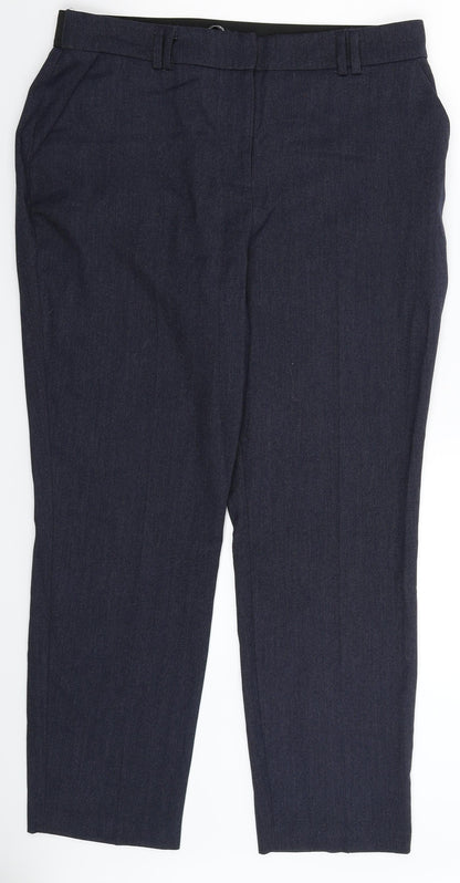 Womens UK Size 12 Bonmarché Slim Fit Dress Pants Blue Trousers