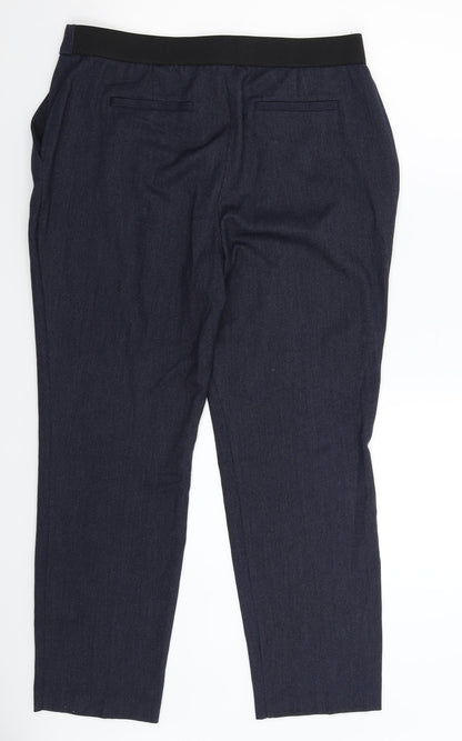 Womens UK Size 12 Bonmarché Slim Fit Dress Pants Blue Trousers