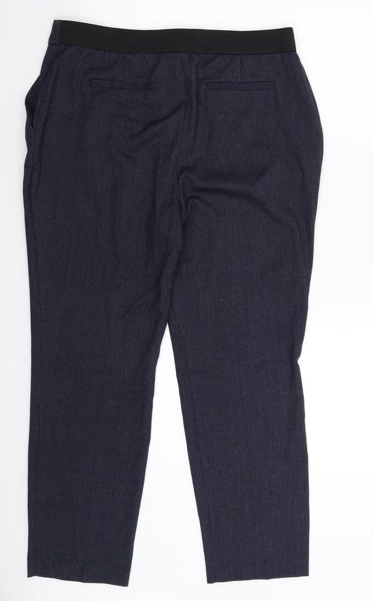 Womens UK Size 12 Bonmarché Slim Fit Dress Pants Blue Trousers