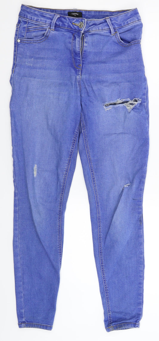Matalan Womens Blue  Denim Skinny Jeans Size 12 L28 in