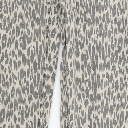 Denim & Co. Womens Beige Animal Print Denim Jegging Jeans Size 8 L31 in