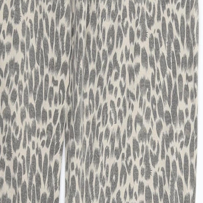 Denim & Co. Womens Beige Animal Print Denim Jegging Jeans Size 8 L31 in