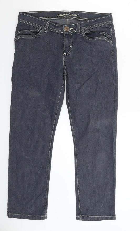 Authentic Womens Grey  Denim Straight Jeans Size 30 in L25 in