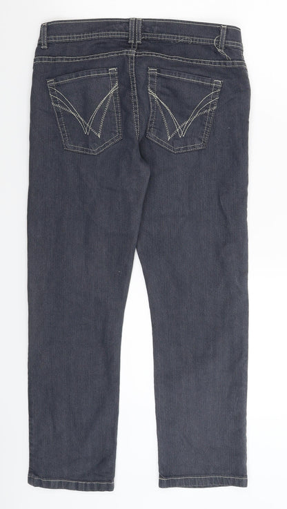 Authentic Womens Grey  Denim Straight Jeans Size 30 in L25 in