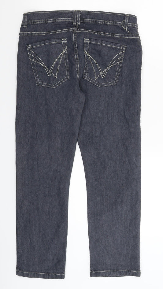 Authentic Womens Grey  Denim Straight Jeans Size 30 in L25 in