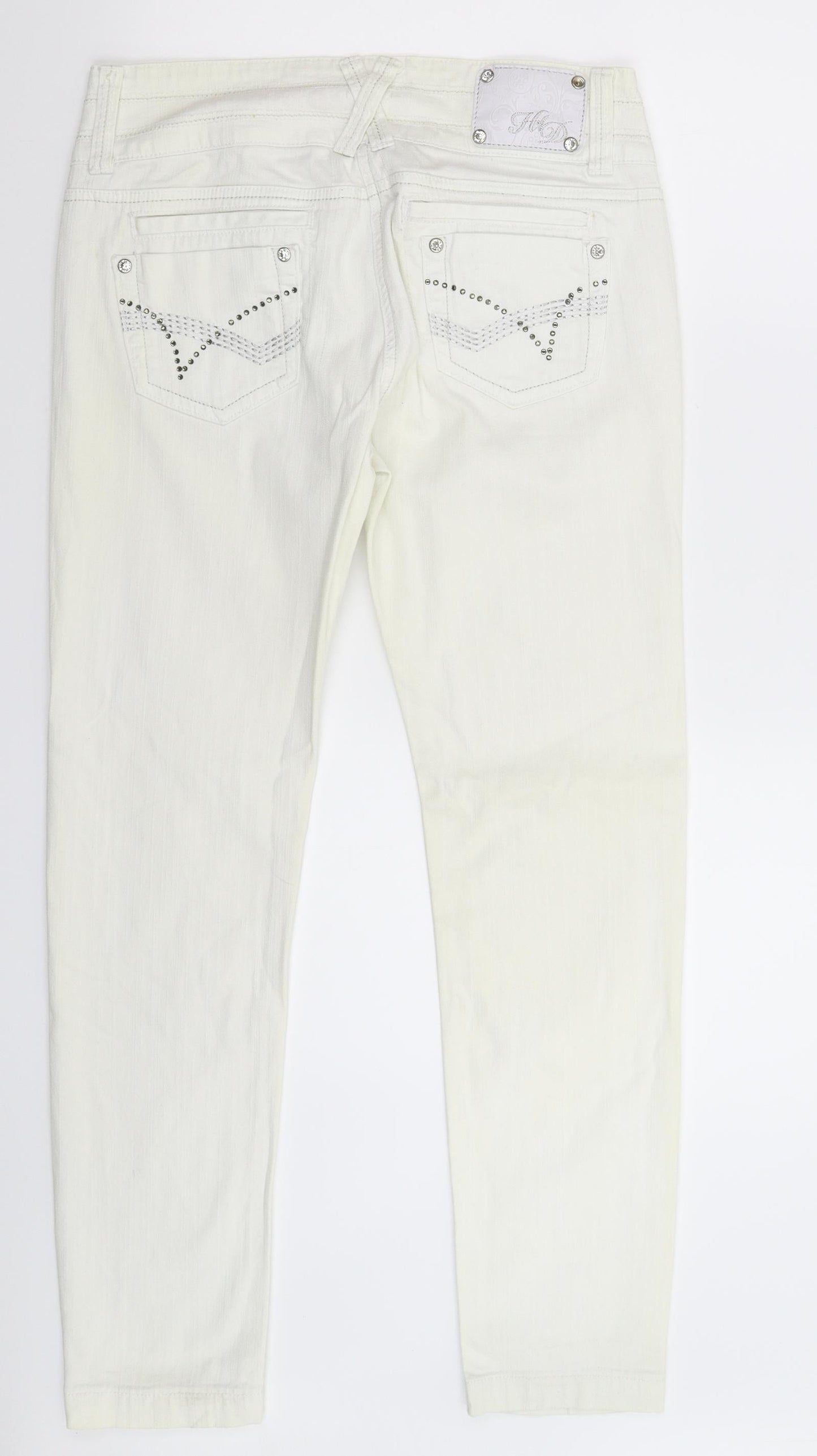 House of Denim Womens White  Denim Skinny Jeans Size 12 L29 in