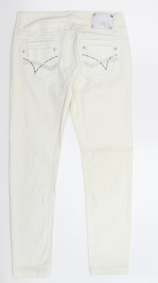 House of Denim Womens White  Denim Skinny Jeans Size 12 L29 in