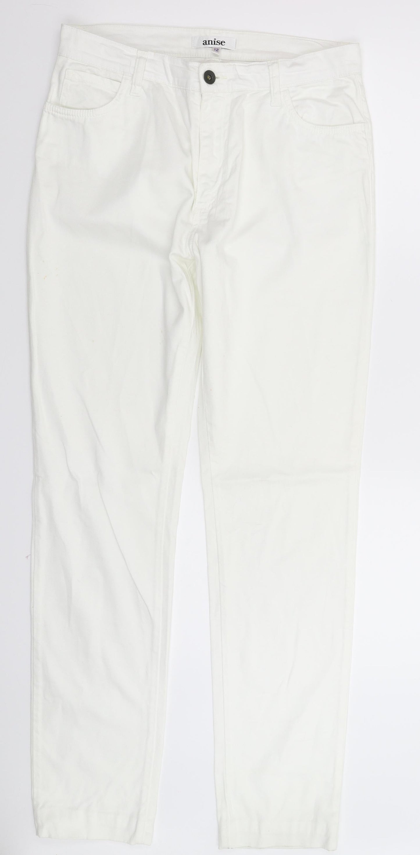Anise Womens White   Trousers  Size 12 L32 in