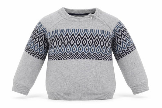 TU Baby Grey Geometric Knit Pullover Jumper Size 3-6 Months