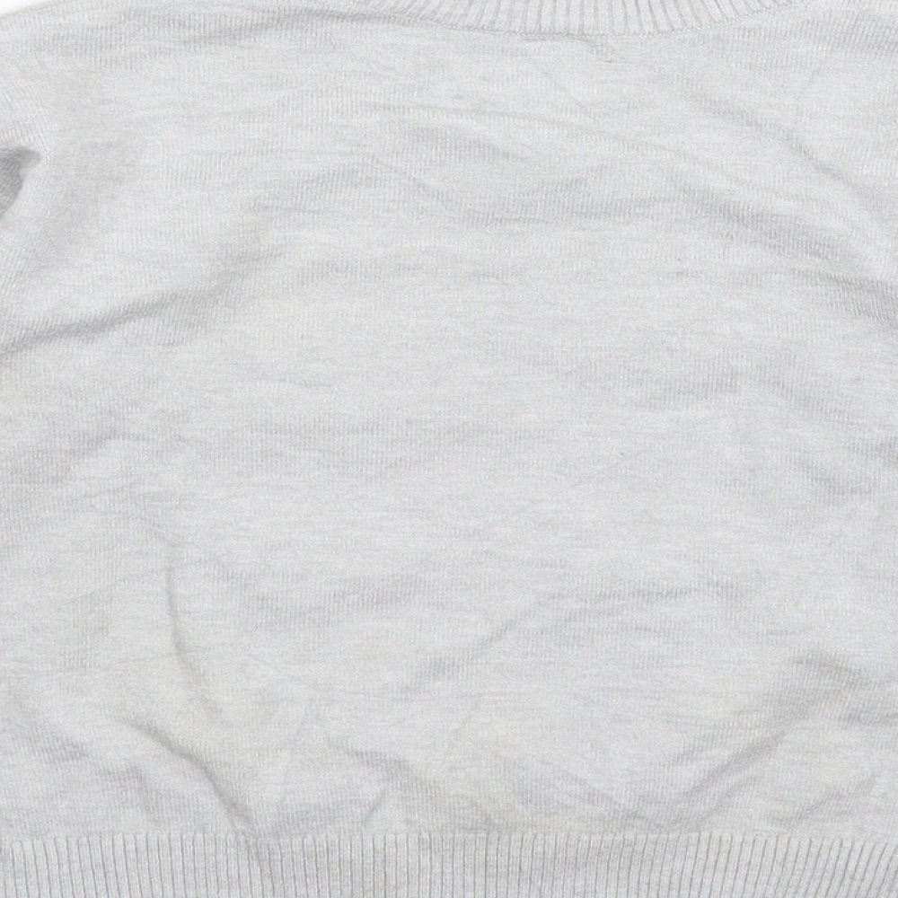 Preworn Girls Grey  Knit Pullover Jumper Size 6 Years